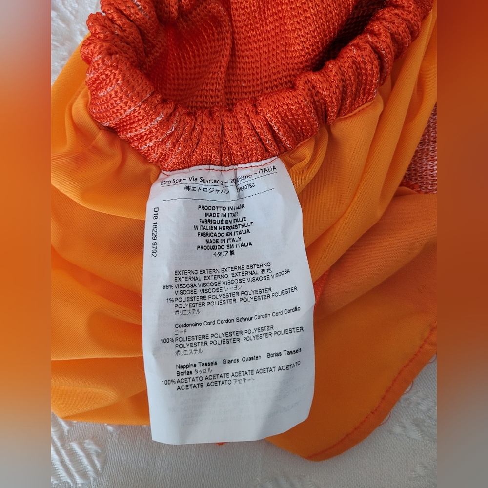 Etro Vibrant Orange and Blue Wide Leg Pants - Picture 5 of 13
